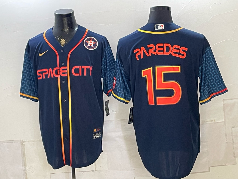 Men 2026 Houston Astros #15 Paredes Blue MLB Jerseys 0826004->pittsburgh steelers->NFL Jersey